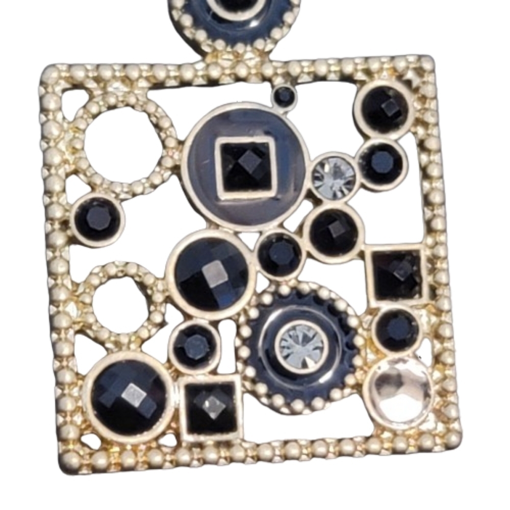 Lia Sophia necklace Onyx and Zirconia Necklace pendant and chain - Picture 2 of 4
